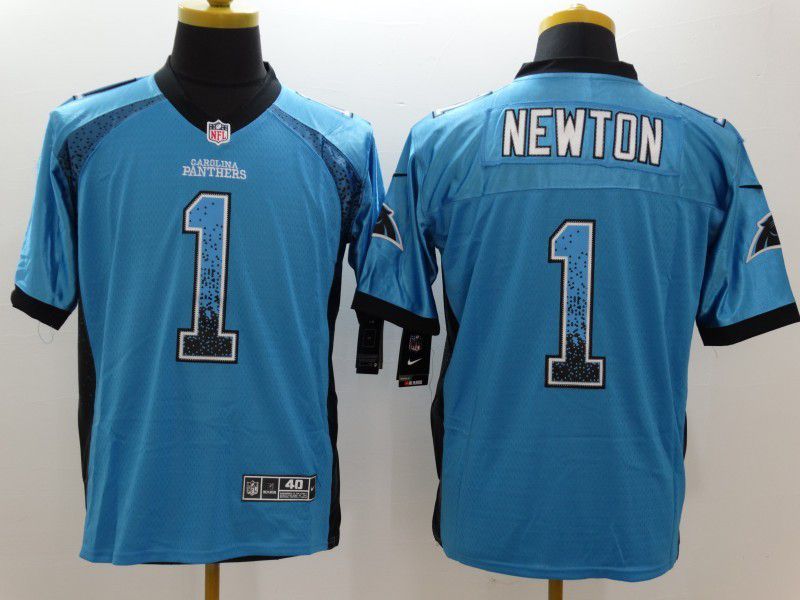 Men Carolina Panthers #1 Newton Blue Nike Drift Fashion Limited NFL Jersey